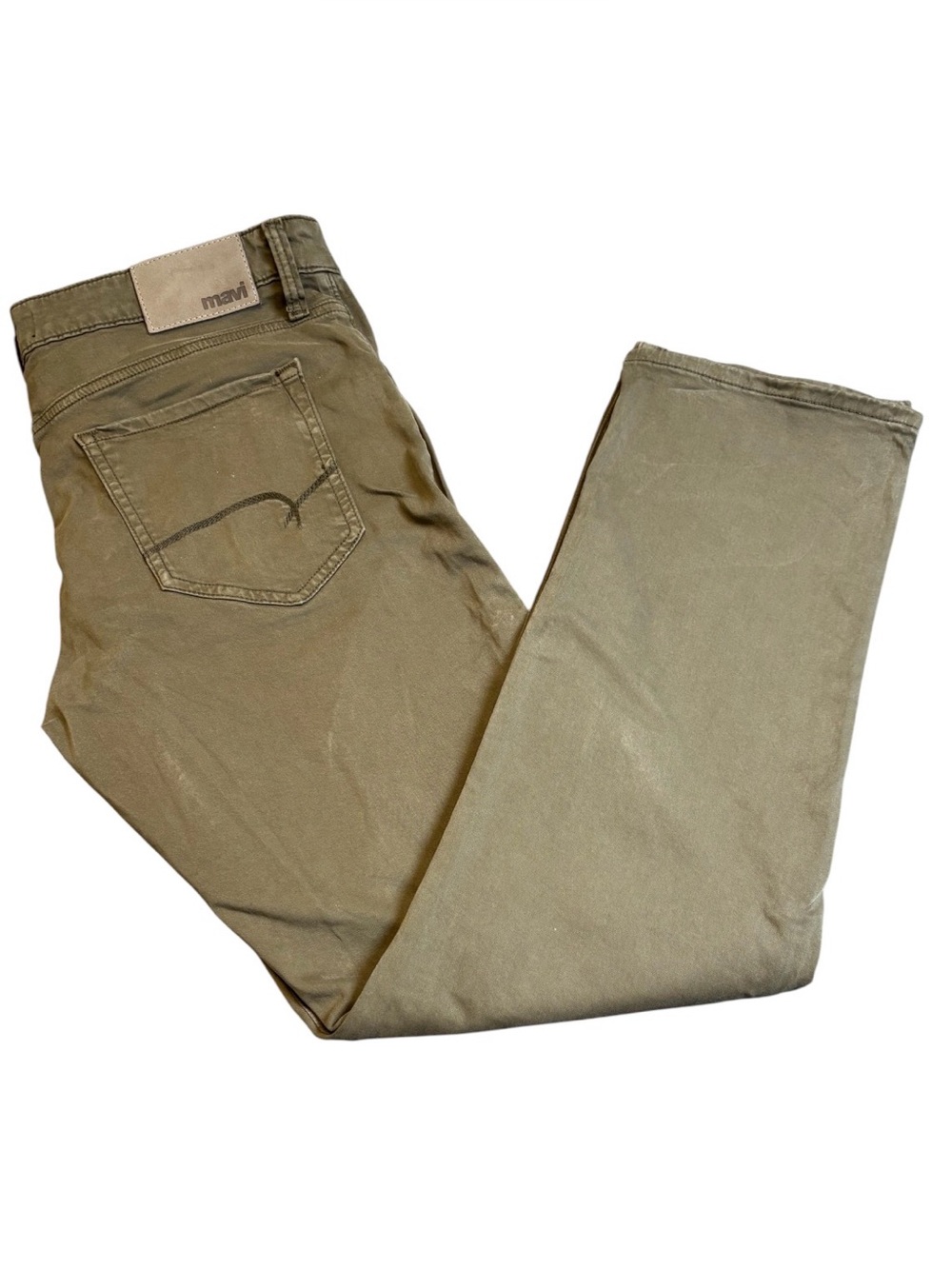 Mavi Matt Relaxed Straight Leg Pants Mens 33x31 Olive Green Stretch Twill M00337